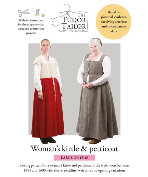 Pattern for Tudor girl's kirtle & petticoat with variations